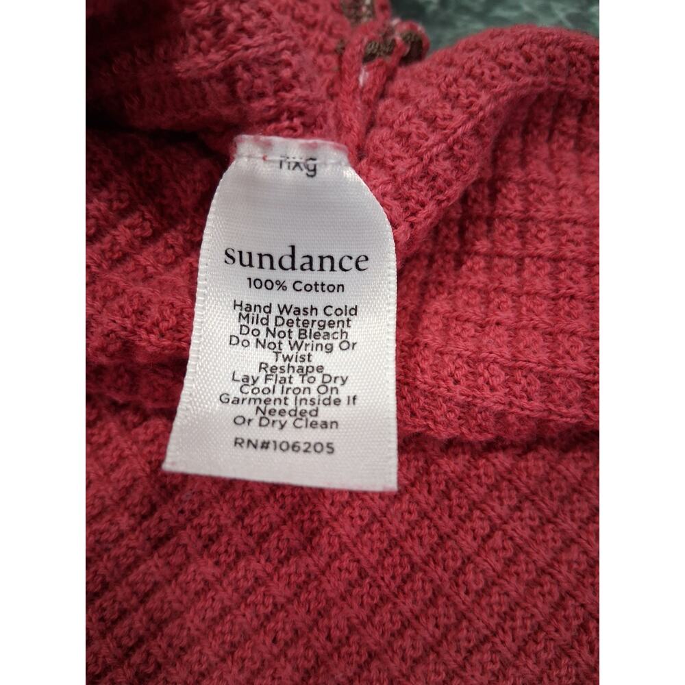 Sundance Gentry waffle knit Henley top long sleeved red distressed oversized LRG - Picture 7 of 12